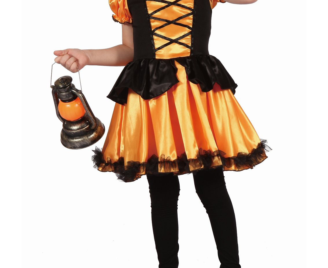 Role play-set for child Orange Witch (dress, hat), size 92/104 cm